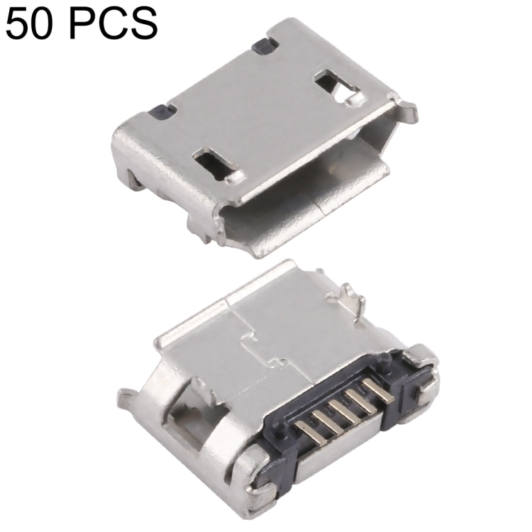 50 PCS Micro USB 5P/F SMT Socket Connector with Positioning Column & Crimping, J Type