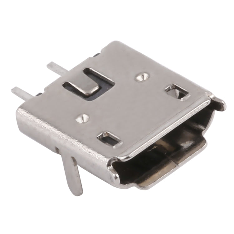 50 PCS Micro USB 2P/F Fixed Pin Needle Foot Patch Shell Plating Nickel, H Type