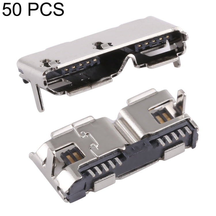 50 PCS Micro USB 3.0 Connector 10P/F Fixation Pin Foot 12.55, H Type