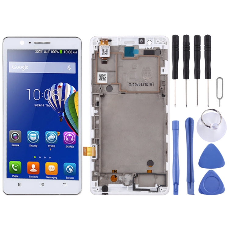 OEM LCD Screen for Lenovo A536 Digitizer Full Assembly with Frame (White)