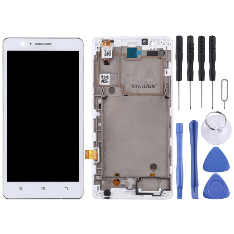 OEM LCD Screen for Lenovo A536 Digitizer Full Assembly with Frame (White)