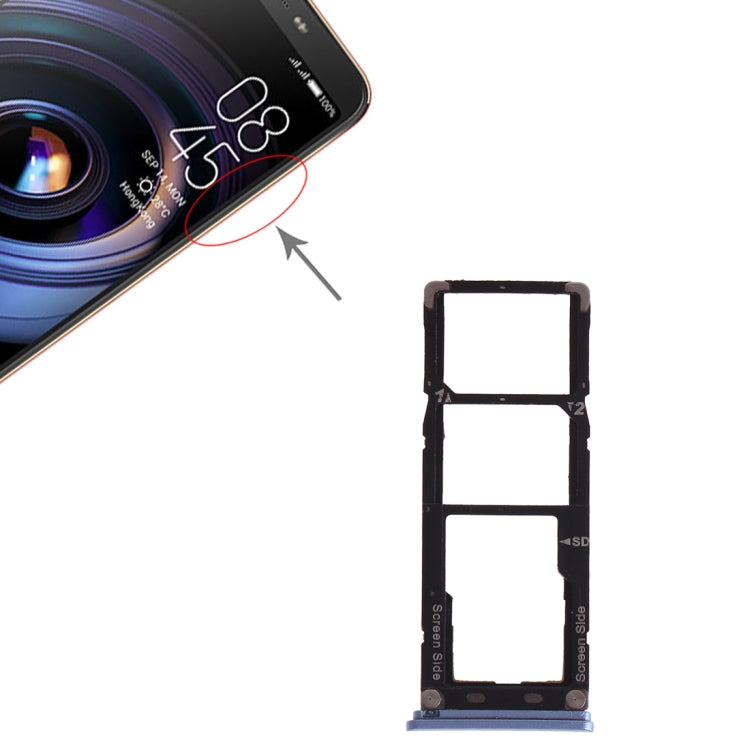 For Tecno Camon X Pro / Ca8 SIM Card Tray + SIM Card Tray + Micro SD Card Tray