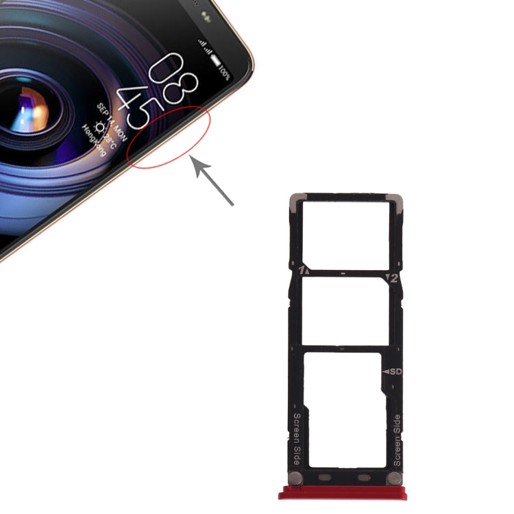 For Tecno Camon X Pro / Ca8 SIM Card Tray + SIM Card Tray + Micro SD Card Tray