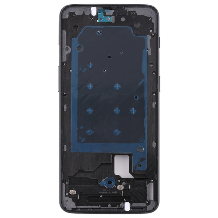 For OnePlus 6T Front Housing LCD Frame Bezel with Side Key (Black)