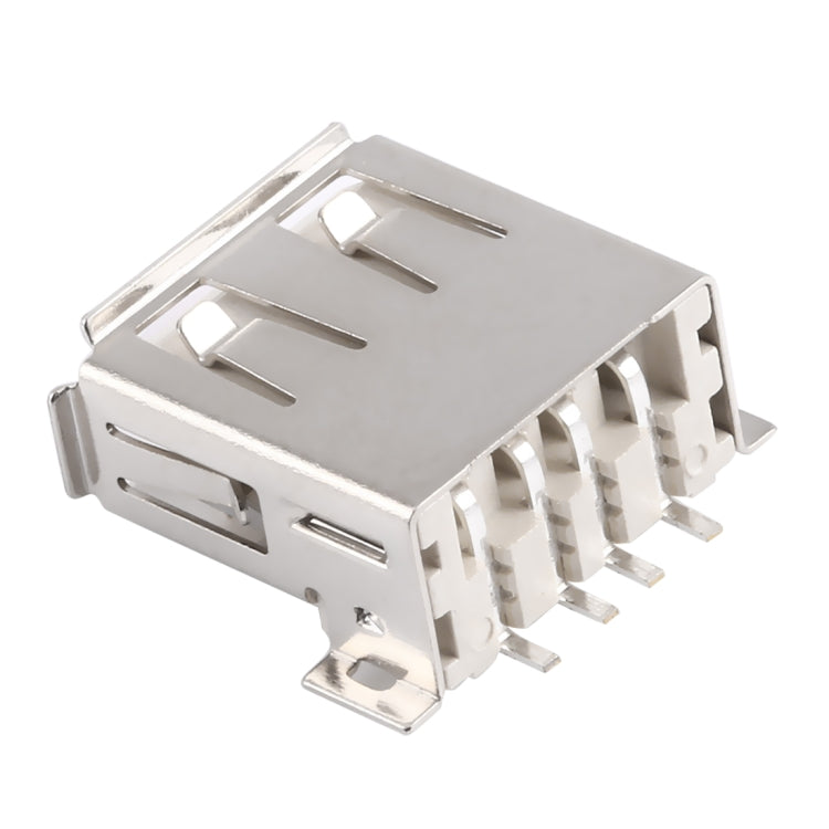 50 PCS USB 2.0 Connector AF Terminal Fixation Foot Pole Spacing 1.2, LCP Beige Yellow, Iron Case, Electroplated Semi-tin 1u