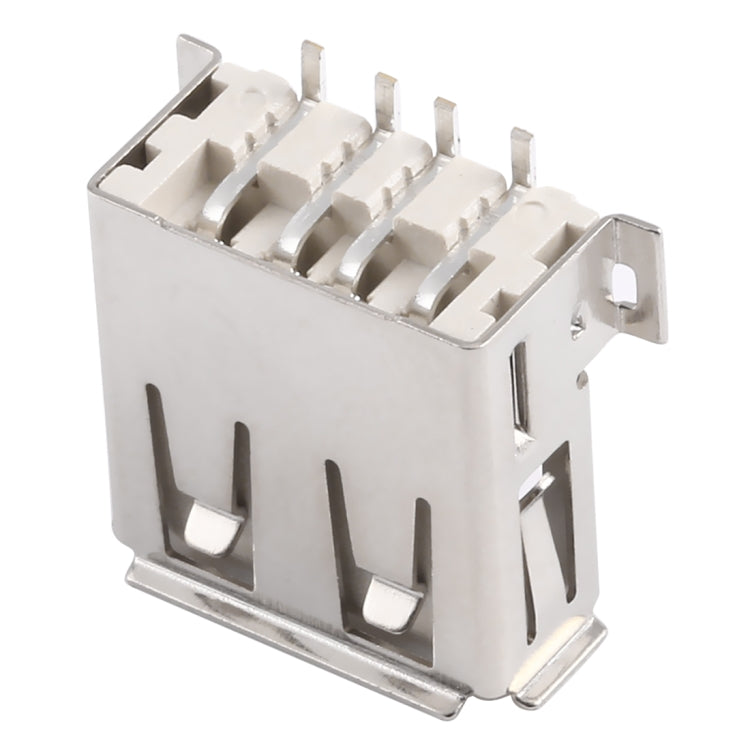 50 PCS USB 2.0 Connector AF Terminal Fixation Foot Pole Spacing 1.2, LCP Beige Yellow, Iron Case, Electroplated Semi-tin 1u