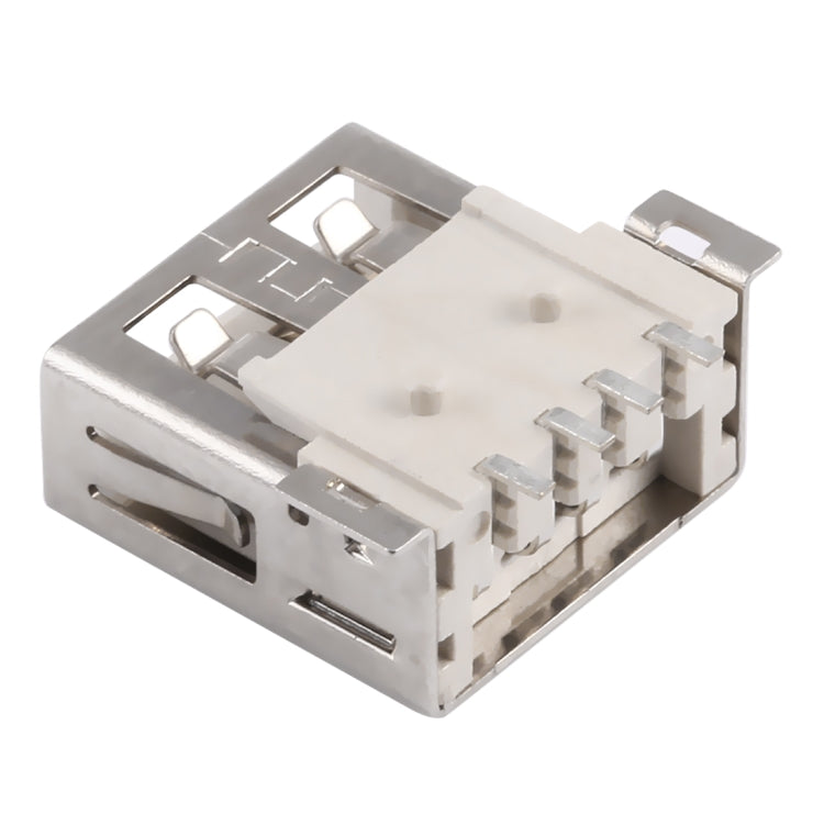50 PCS USB 2.0 Connector AF Terminal Fixation Pin without Coil, Side Column Spacing 1.2, LCP Beige Yellow, Iron Case, Electroplated Semi-tin 1u