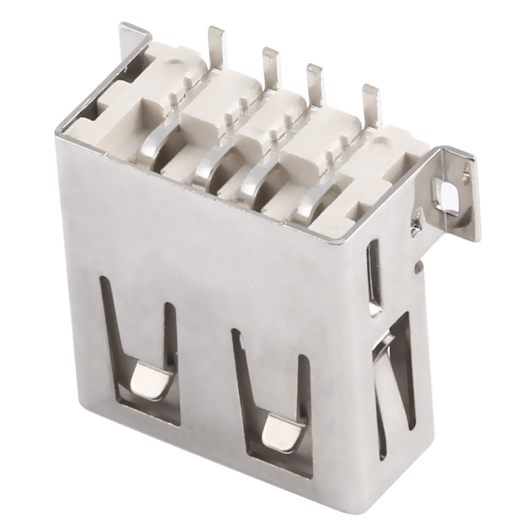 50 PCS USB 2.0 Connector AF Terminal Fixation Pin without Coil, Side Column Spacing 1.2, LCP Beige Yellow, Iron Case, Electroplated Semi-tin 1u
