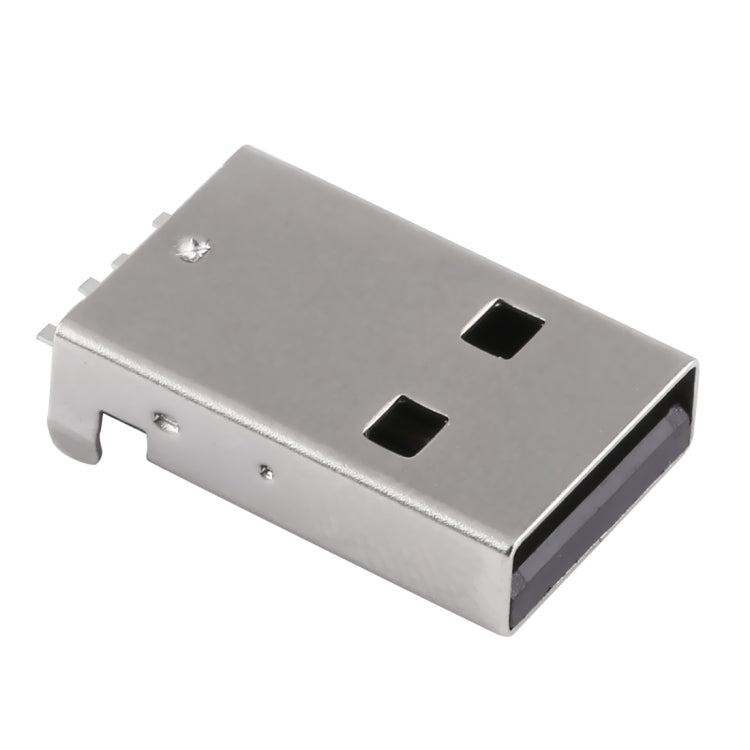 50 PCS USB 2.0 AM SMT Socket Connector, PBT Black, Iron Case, Electroplated Semi-tin 1u