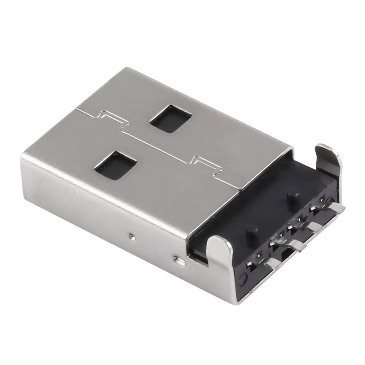 50 PCS USB 2.0 AM SMT Socket Connector, PBT Black, Iron Case, Electroplated Semi-tin 1u