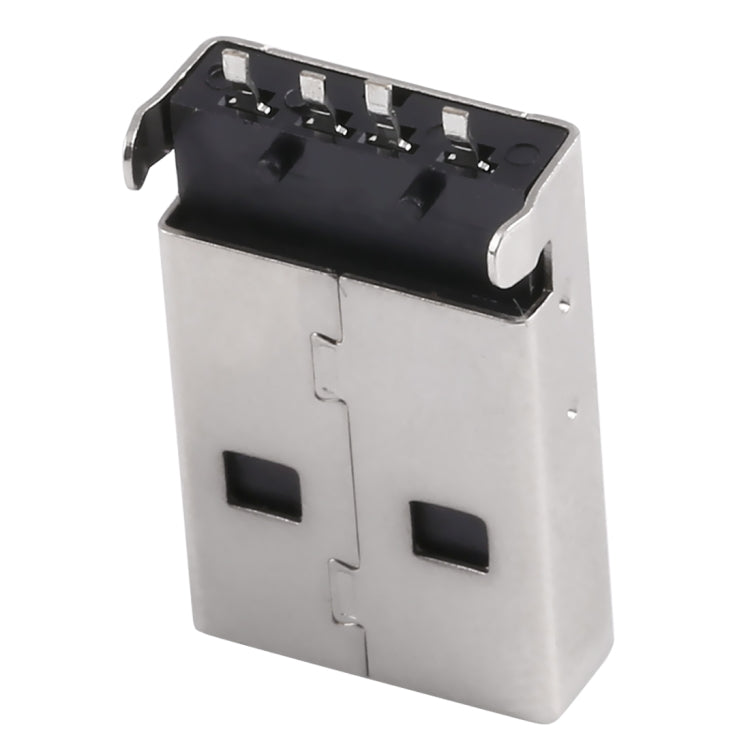 50 PCS USB 2.0 AM SMT Socket Connector, PBT Black, Iron Case, Electroplated Semi-tin 1u