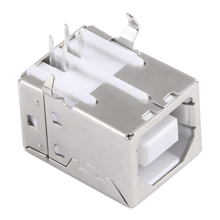 50 PCS USB 2.0 BF 4 Pin 90 Degrees White Jelly Core Iron Case Socket Connector, H Type