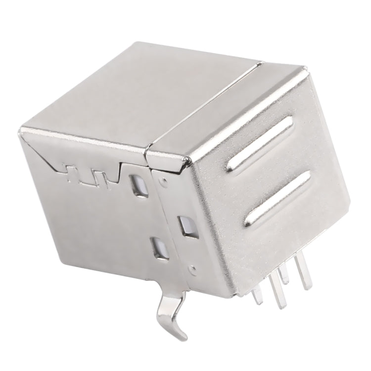 50 PCS USB 2.0 BF 4 Pin 90 Degrees White Carheart Copper Shell Socket Connector, H Type