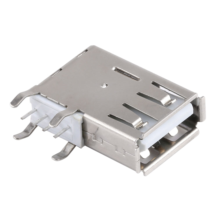 50 PCS USB 2.0 AF Side Plug  Connector with Edge, PBT White, Iron Case, Electroplated Semi-tin 1u