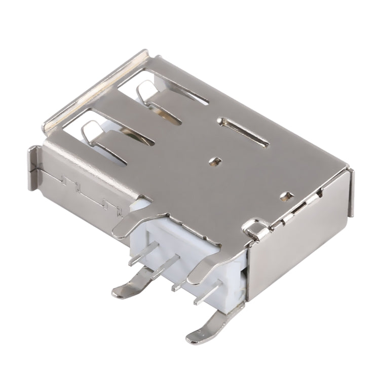 50 PCS USB 2.0 AF Side Plug  Connector with Edge, PBT White, Iron Case, Electroplated Semi-tin 1u