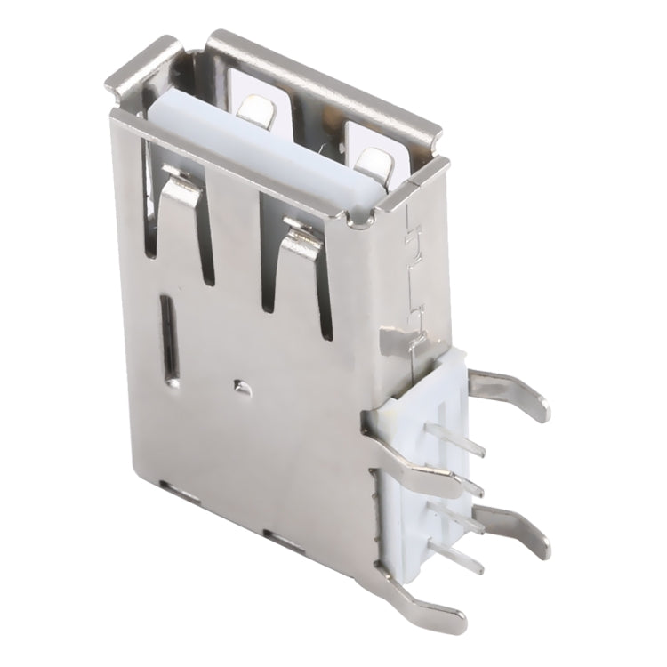 50 PCS USB 2.0 AF Side Plug  Connector with Edge, PBT White, Iron Case, Electroplated Semi-tin 1u