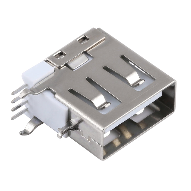 50 PCS USB 2.0 AF Side Plug  Connector without Edge, PBT White, Iron Case, Electroplated Semi-tin 1u