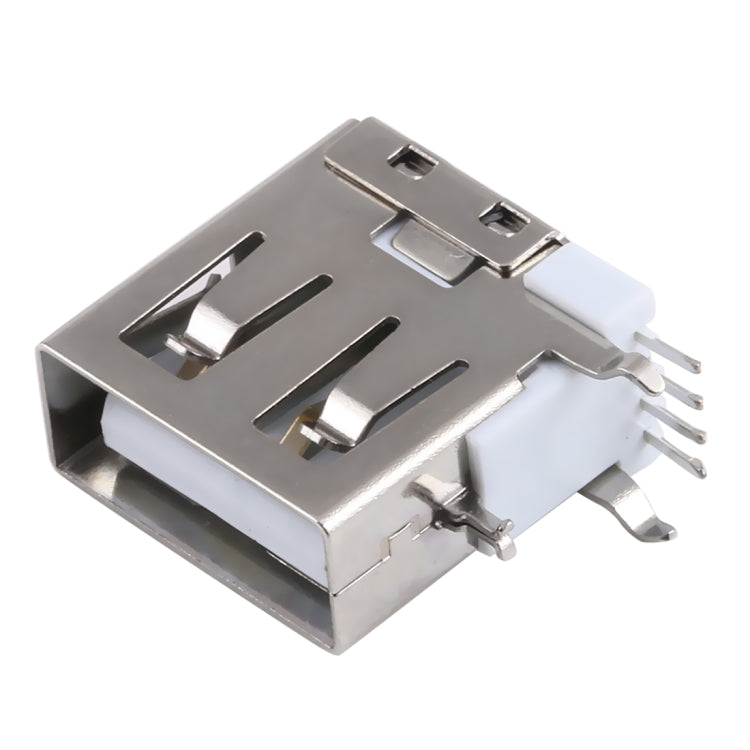 50 PCS USB 2.0 AF Side Plug  Connector without Edge, PBT White, Iron Case, Electroplated Semi-tin 1u