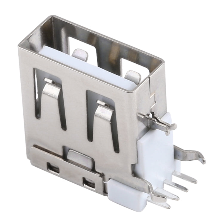 50 PCS USB 2.0 AF Side Plug  Connector without Edge, PBT White, Iron Case, Electroplated Semi-tin 1u