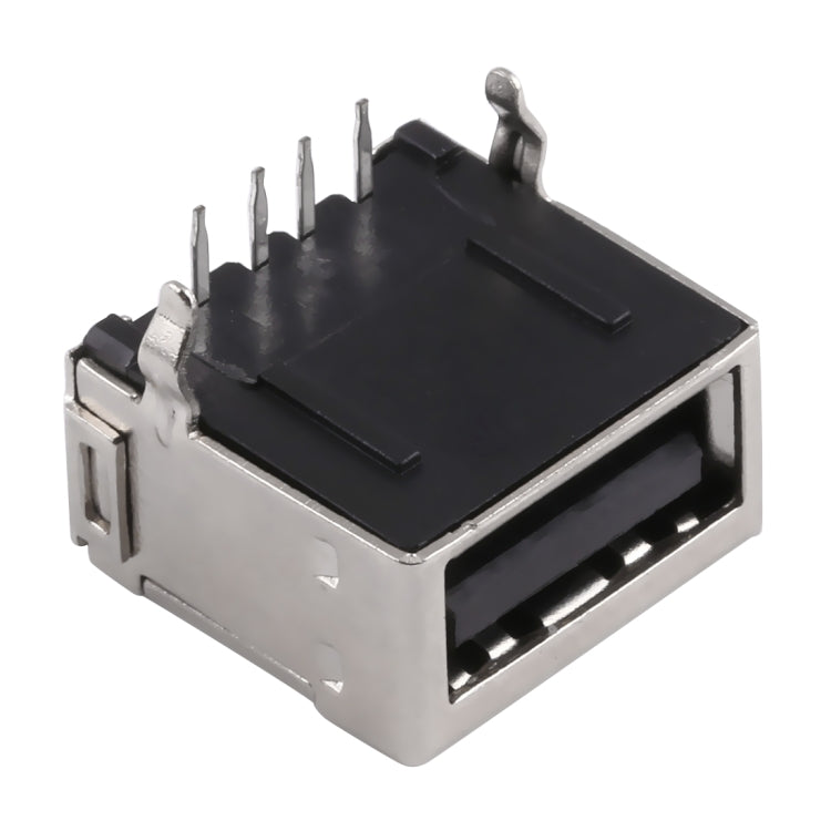 50 PCS USB 2.0 Connector AF 90 Degrees Single Layer, Black Shell Core, H type