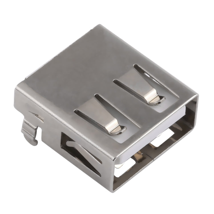 50 PCS USB 2.0 AF 90 Degrees Heavy Plate Connector without Edge, PBT White, Iron Case, Electroplated Semi-tin 1u