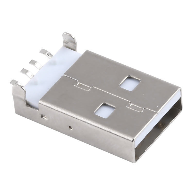 50 PCS USB 2.0 AM SMT Socket Connector, PBT White, Iron Case, Electroplated Semi-tin 1u