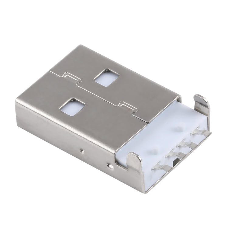 50 PCS USB 2.0 AM SMT Socket Connector, PBT White, Iron Case, Electroplated Semi-tin 1u