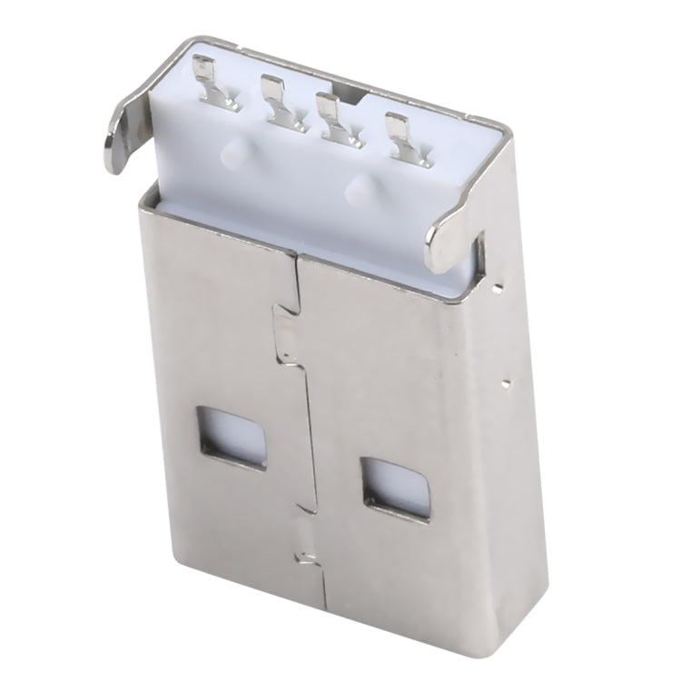 50 PCS USB 2.0 AM SMT Socket Connector, PBT White, Iron Case, Electroplated Semi-tin 1u