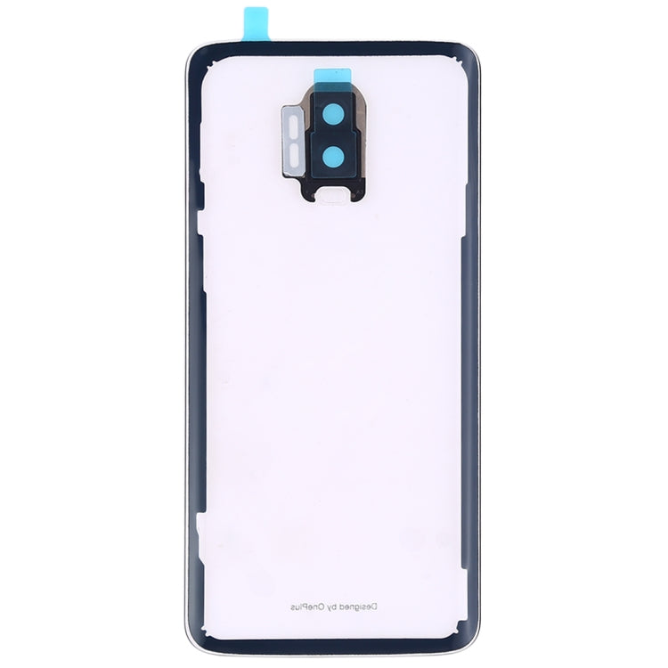 For OnePlus 6T Battery Back Cover with Camera Lens (Transparent)