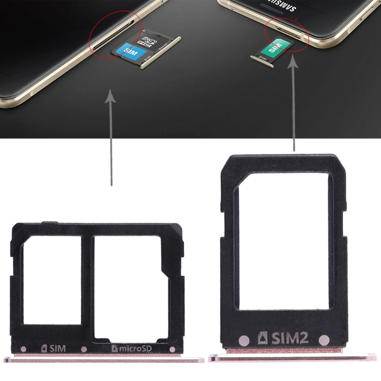 For Galaxy A5108 / A7108 2 SIM Card Tray + Micro SD Card Tray