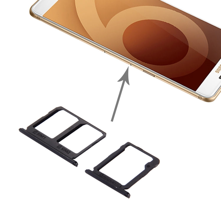 For Galaxy C9 Pro / C9000 SIM Card Tray + Micro SD Card Tray