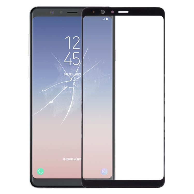 For Galaxy A8 Star / A9 Star  Front Screen Outer Glass Lens (Black)