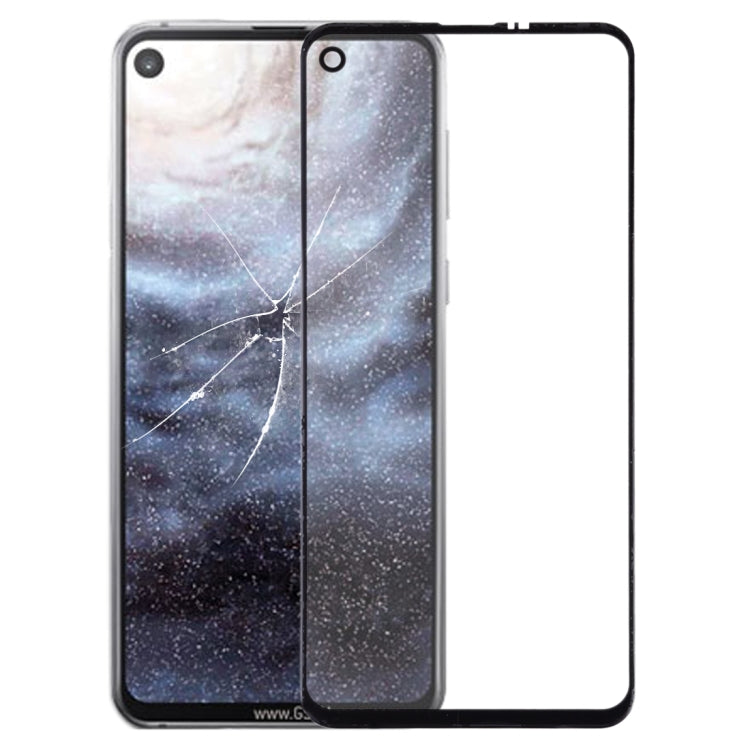 For Galaxy A8s  Front Screen Outer Glass Lens (Black)