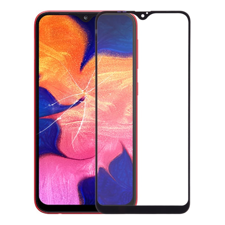For Galaxy A10  Front Screen Outer Glass Lens (Black)