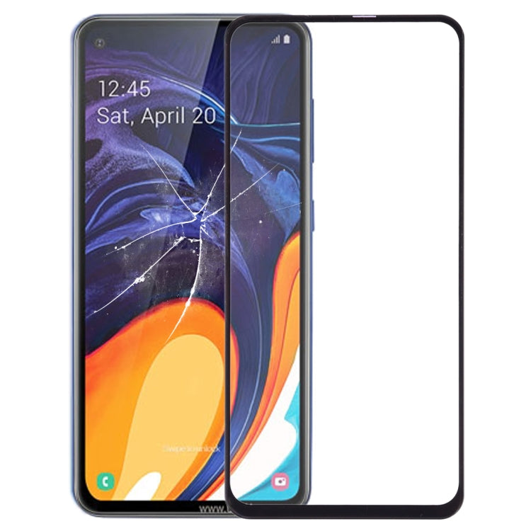 For Galaxy A60  Front Screen Outer Glass Lens (Black)