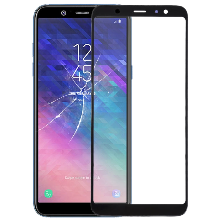 For Galaxy A6+ (2018) / A605  Front Screen Outer Glass Lens (Black)