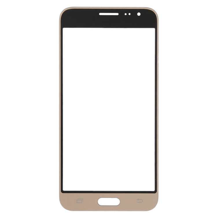 For Galaxy J3 (2016) / J320FN / J320F / J320G / J320M / J320A / J320V / J320P Front Screen Outer Glass Lens (Gold)