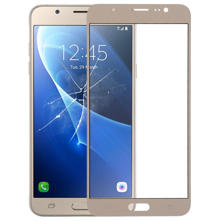 For Galaxy J7 2016, J710F, J710FN, J710M/MN, J7108 Front Screen Outer Glass Lens (Gold)