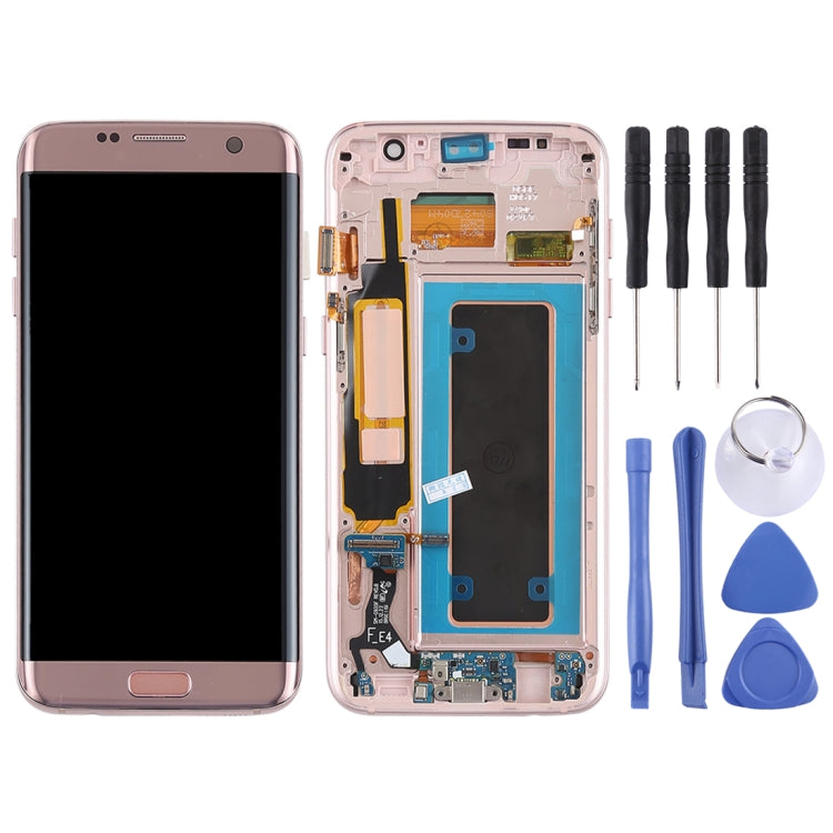 Original Super AMOLED Material LCD Screen and Digitizer Full Assembly(with Frame / Charging Port Flex Cable / Power Button Flex Cable / Volume Button Flex Cable) for Galaxy S7 Edge / G935F / G935FD