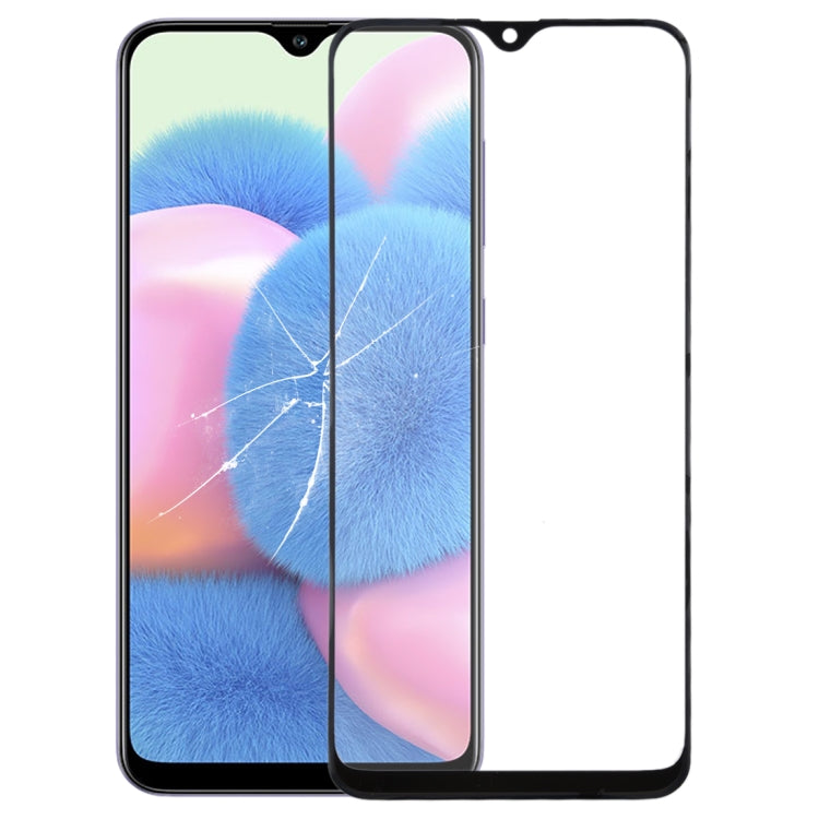 For Galaxy A30s Front Screen Outer Glass Lens (Black)