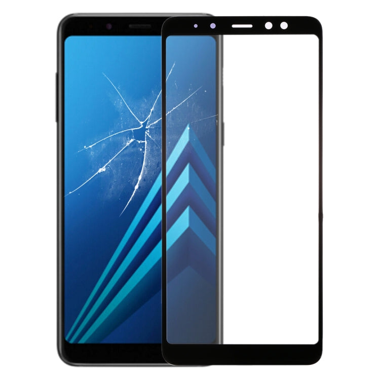 For Galaxy A8 (2018) Front Screen Outer Glass Lens (Black)