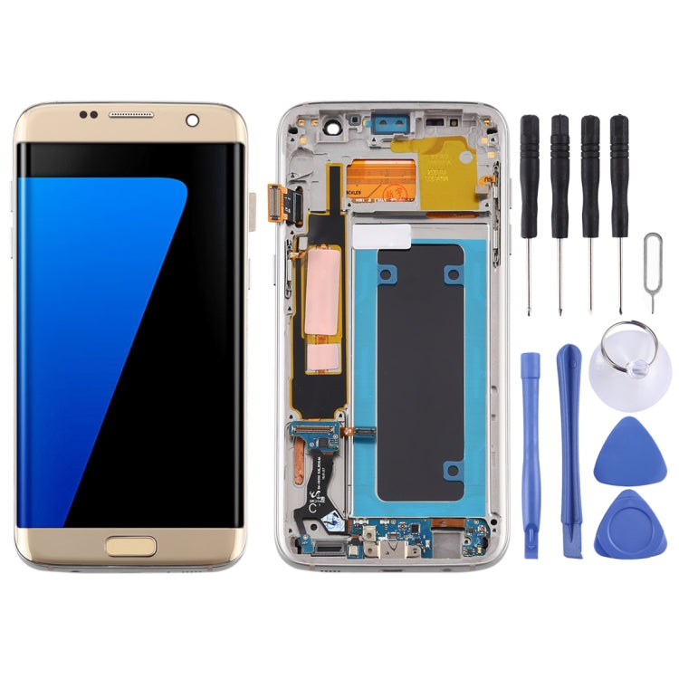 OLED LCD Screen for Samsung Galaxy S7 Edge / SM-G935F Digitizer Full Assembly with Frame