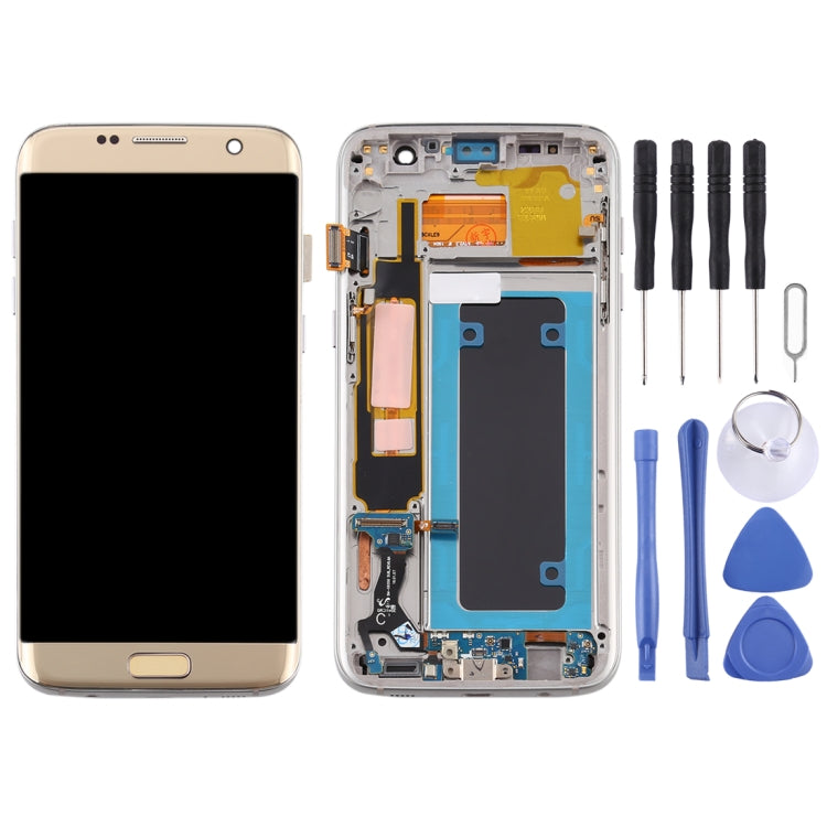 OLED LCD Screen for Samsung Galaxy S7 Edge / SM-G935F Digitizer Full Assembly with Frame