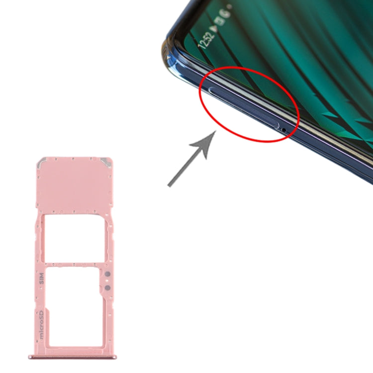 For Samsung Galaxy A51 SIM Card Tray + Micro SD Card Tray (Pink)