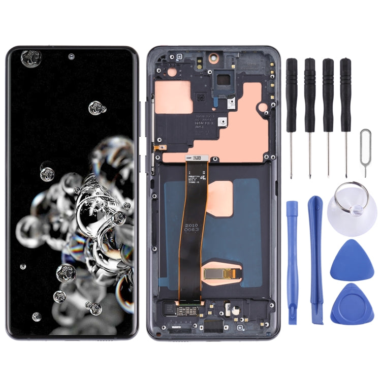 Original Super AMOLED LCD Screen for Samsung Galaxy S20 Ultra 4G/S20 Ultra 5G Digitizer Full Assembly with Frame