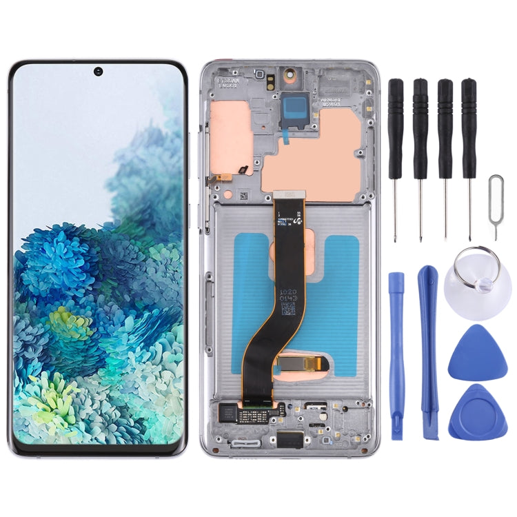 Original Super AMOLED LCD Screen for Samsung Galaxy S20+ 5G SM-G986B/G985 Digitizer Full Assembly with Frame