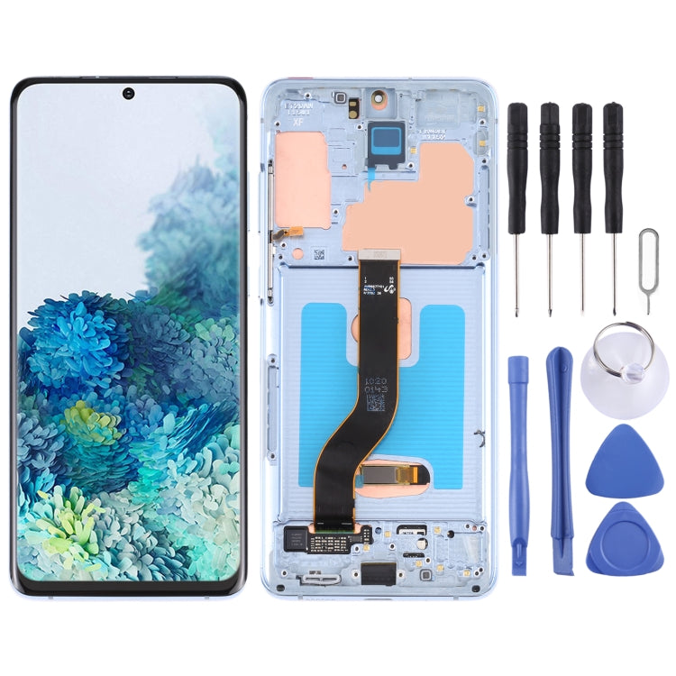 Original Super AMOLED LCD Screen for Samsung Galaxy S20+ 5G SM-G986B/G985 Digitizer Full Assembly with Frame