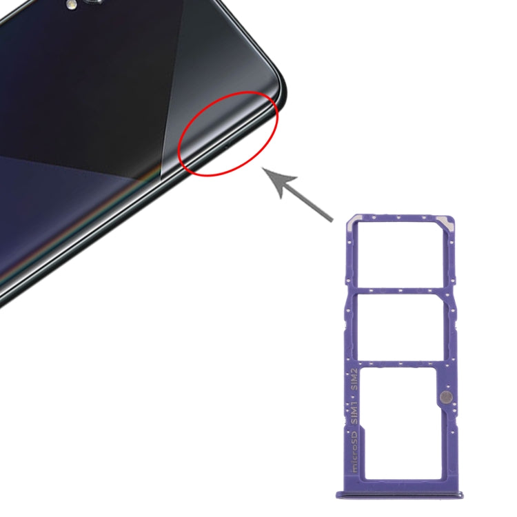 For Samsung Galaxy A50s SM-A507 SIM Card Tray + SIM Card Tray + Micro SD Card Tray