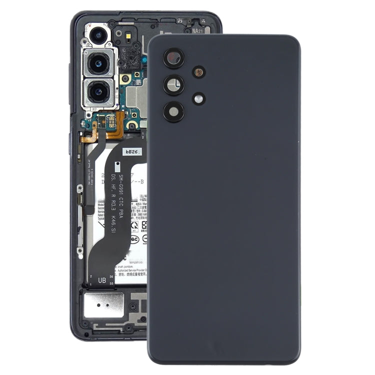 For Samsung Galaxy A32 4G Battery Back Cover with Camera Lens Cover (Black)