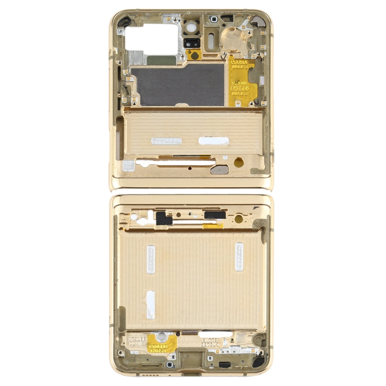 For Samsung Galaxy Z Flip 5G SM-F707 Top + Lower Middle Frame Bezel Plate (Gold)